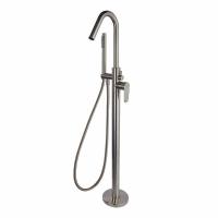 Напольный смеситель для ванны однорычажный с душевым комплектом ALEXIA 368503DNC никель брашированный Ramon Soler фото в интернет-магазине Русалия