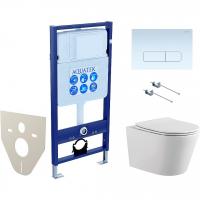 SET AQUATEK ВЕГА-1905-013 (рама AQUATEK Standard INS-0000012 с клавишей KDI-0000013 и крепежом KKI-0000001+унитаз ВЕГА AQ1905-00 с тонким сиденьем sc фото в интернет-магазине Русалия