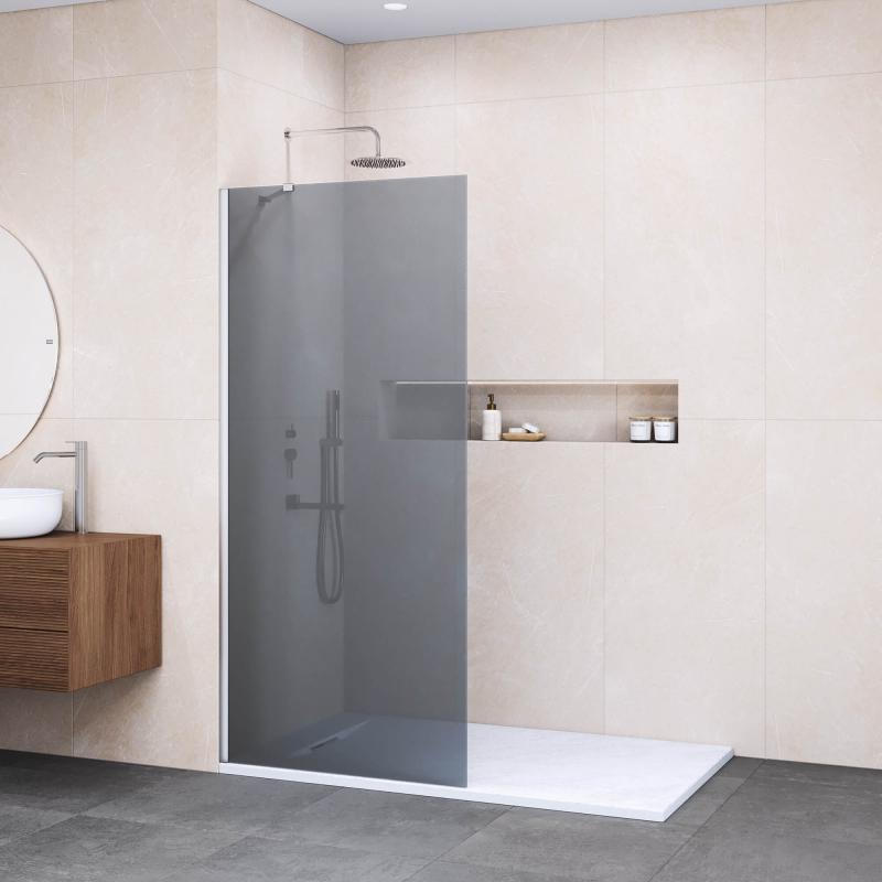 Душевая перегородка RGW WA-102 1200, стекло тонированное (серое), профиль хром