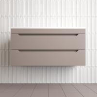 Тумба подвесная "Остин" под раковину Фортуна 100 2 ящ тауп темный эмаль PLUS + Умывальник Фортуна 1000*450 фото в интернет-магазине Русалия