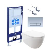 SET AQUATEK ПОЛАРИС (рама AQUATEK Standard INS-0000012+унитаз ПОЛАРИС AQ0700-00 с тонким сиденьем soft-close+ крепеж KKI-0000002 +панель KDI0000027) фото в интернет-магазине Русалия