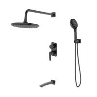 Душевая система IDDIS скрытого монтажа с тропическим душем, ручным душем и изливом, черный матовый, Ray, (RAYBL03i68) фото в интернет-магазине Русалия