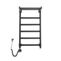 Электрический полотенцесушитель Квадро Плюс с полкой П6 400х800 EL черный, черный, матовый Domoterm фото в интернет-магазине Русалия