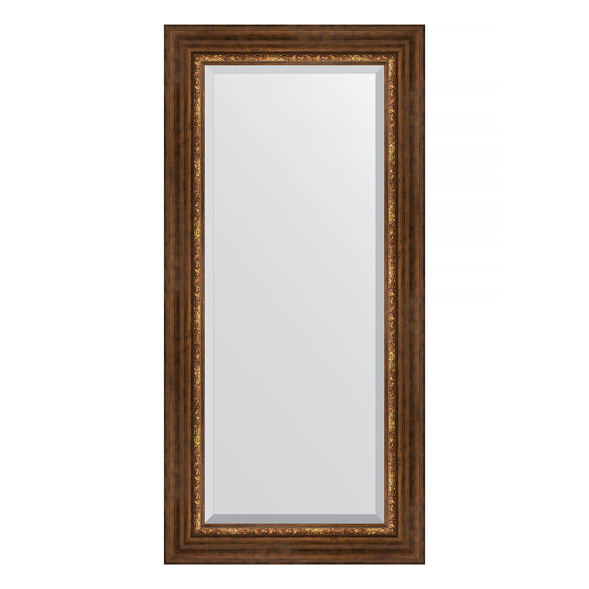 Зеркало настенное с фацетом EVOFORM в багетной раме римская бронза, 56х116 см, BY 3491