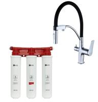 Комплект Lemark Смеситель LM3074C для кухни с гибким изливом + Фильтр BASIC для очистки воды от хлора и вредных примесей (LM3074C085) фото в интернет-магазине Русалия