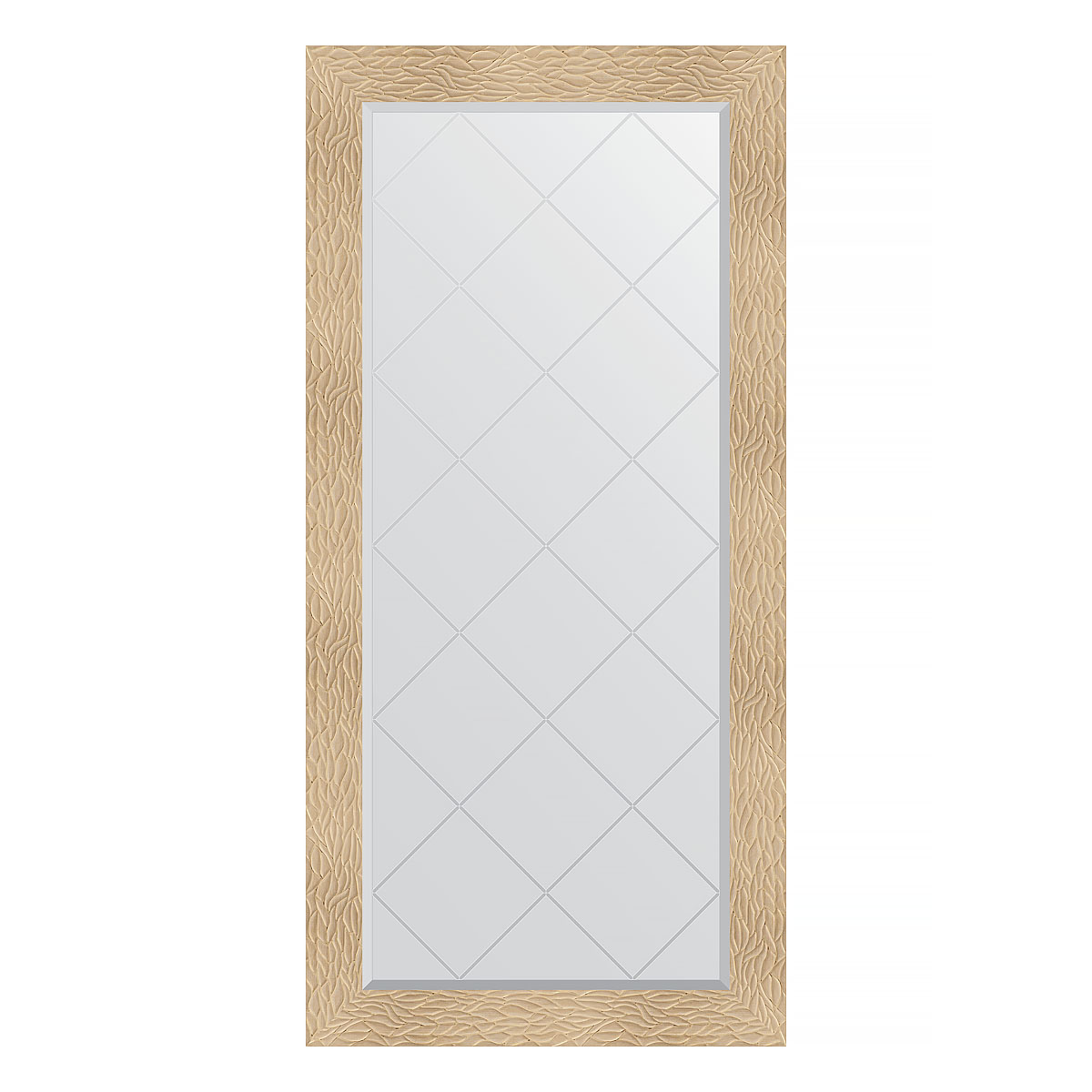 Зеркало настенное с гравировкой EVOFORM в багетной раме золотые дюны, 76х158 см, BY 4279