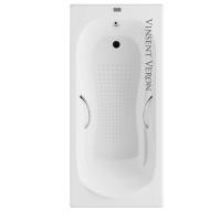 Ванна чугунная Vinsent Veron Haiti  170x80x42 с хромированнами ручками и антискользящим покрытием VHT1708042H/VH008CH-AS фото в интернет-магазине Русалия