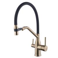 Смеситель для кухни FASHUN с магнитным креплением излива, бронза/черный (A4463-21 ) фото в интернет-магазине Русалия