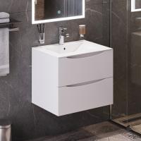 Тумба с раковиной подвесная 60см белая матовая BOND Cube T01605-S05W фото в интернет-магазине Русалия