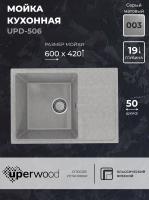 Кухонная мойка из искусственного камня Uperwood ECON UPD-506-003, прямоугольная, серая матовая 4910201241 фото в интернет-магазине Русалия