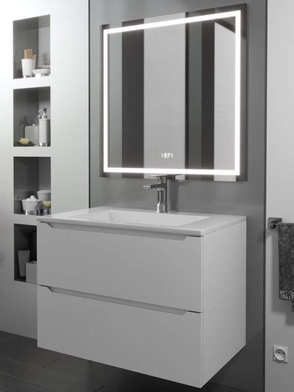 Тумба с раковиной Uperwood Tanos-Next 80 см, подвесная, белая матовая 290000010