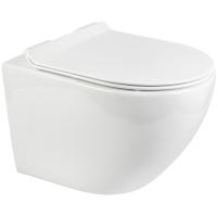 BOND OVAL F13-10 Унитаз подвесной безободковый (торнадо) с сиденьем с микролифтом фото в интернет-магазине Русалия