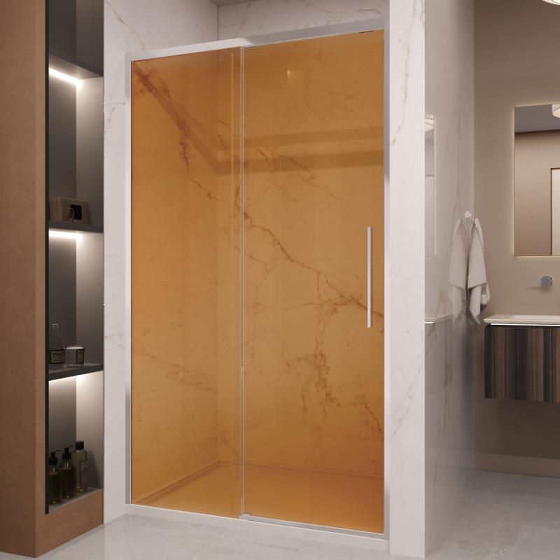 Душевая дверь Stella VDS-1ST120GS, 1200, хром, стекло янтарь Vincea