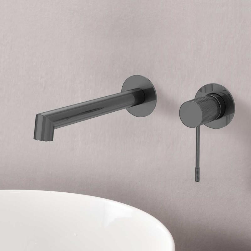 Смеситель для раковины Desire VBFW-1D1GM встраиваемый однорычажный, вороненая сталь Vincea