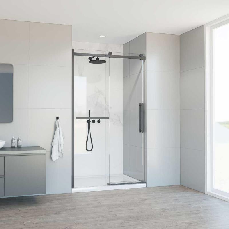 Душевая дверь Como Soft VDS-1CS110CLGM, 1100, вороненая сталь, стекло прозрачное Vincea