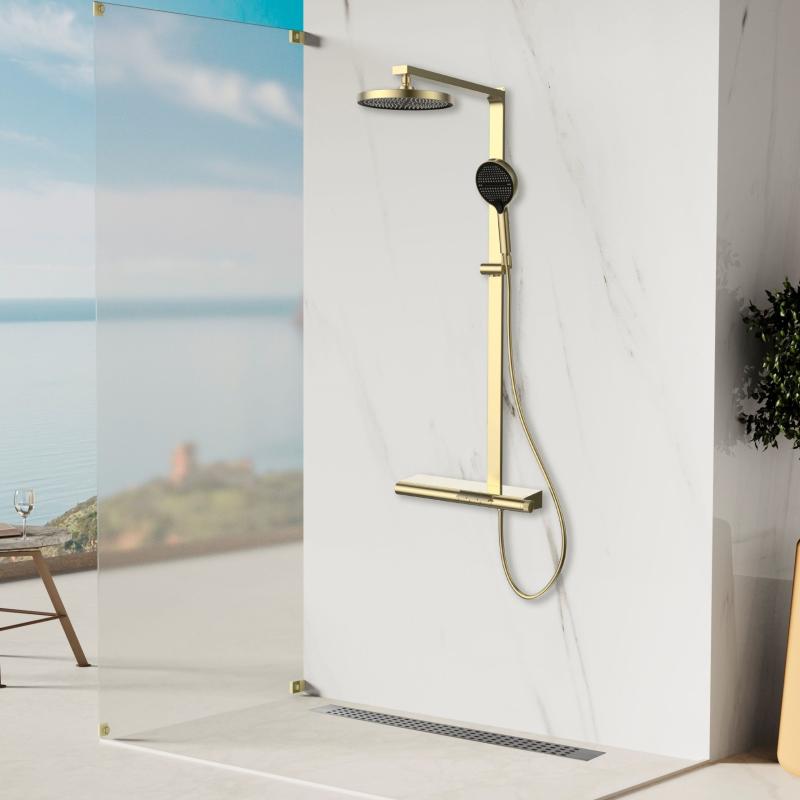 Душевая стойка Aspire VSFS-4AS1BG с изливом, брашированное золото Vincea