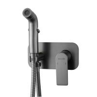 Гигиенический душ со смесителем Shevanik S4105T, оружейная сталь фото в интернет-магазине Русалия