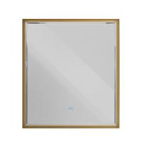 INTERNI Интерьерное зеркало для ванной комнаты с контурной подсветкой, сенсорным выключателем и подогревом CZR-SPC-INT-1000-900-LED-TCH-WARM-BORO, 12V, 220-240V, 1000x900, Брашированное золото CEZARES фото в интернет-магазине Русалия