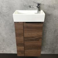 COMFORTY. Тумба-умывальник "Матэ-40" дуб тёмно-коричневый с раковиной CREA 40, P-UM-CRE40/1 фото в интернет-магазине Русалия