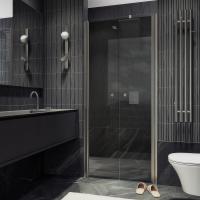 Душевая дверь двустворчатая на монопетлях 1980*1200 Стекло 6 мм Графит, профиль Хром матовый MGD-430-5 MaybahGlass фото в интернет-магазине Русалия