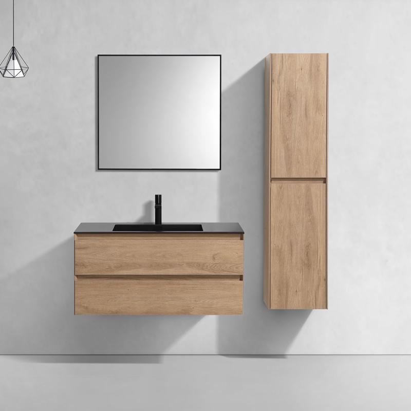 База под раковину Luka 1000 подвесная, 2 выкатных ящика soft-close, N.Oak Vincea