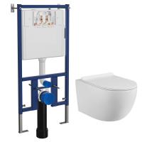 Сет LORANTO Инсталляция + унитаз FATTO с сиденьем микролифт (4501+CS-0017HM) фото в интернет-магазине Русалия