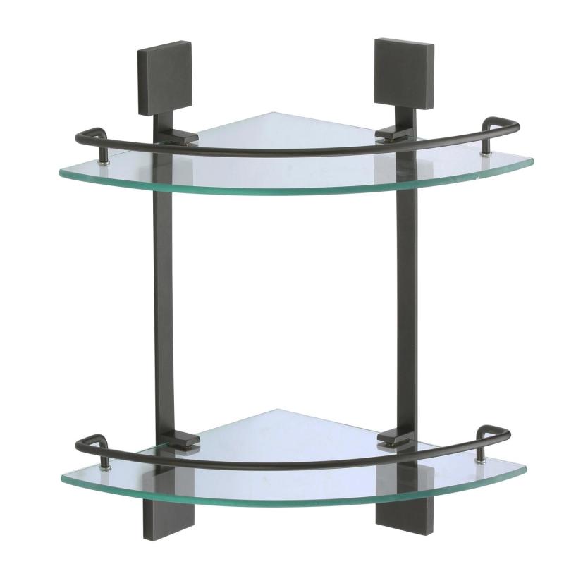 Полка угловая стеклянная Savol S-065322H, черный