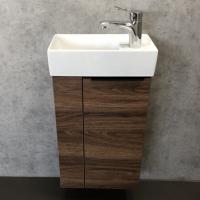 COMFORTY. Тумба-умывальник "Асти-40" дуб темно-коричневый с раковиной CREA 40, P-UM-CRE40/1 фото в интернет-магазине Русалия