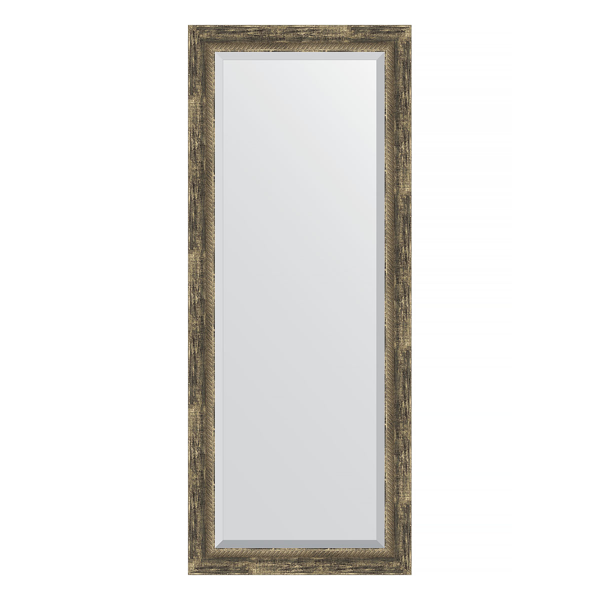 Зеркало настенное с фацетом EVOFORM в багетной раме старое дерево с плетением, 58х143 см, BY 3538