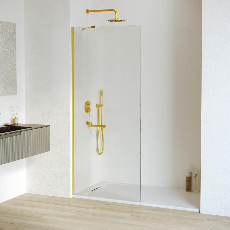 Душевая перегородка RGW WA-110Gb 1100, стекло прозрачное, профиль золото BRUSH