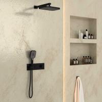 Душевой комплект VSFW-422T1MB встраиваемый, термостатический, 2 режима, черный Vincea фото в интернет-магазине Русалия