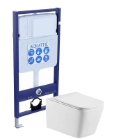 SET AQUATEK ЛИБРА N (рама AQUATEK Standard INS-0000012(без клавиши и крепежа)+унитаз ЛИБРА New AQ0530N-00 с тонким сиденьем soft-close фото в интернет-магазине Русалия