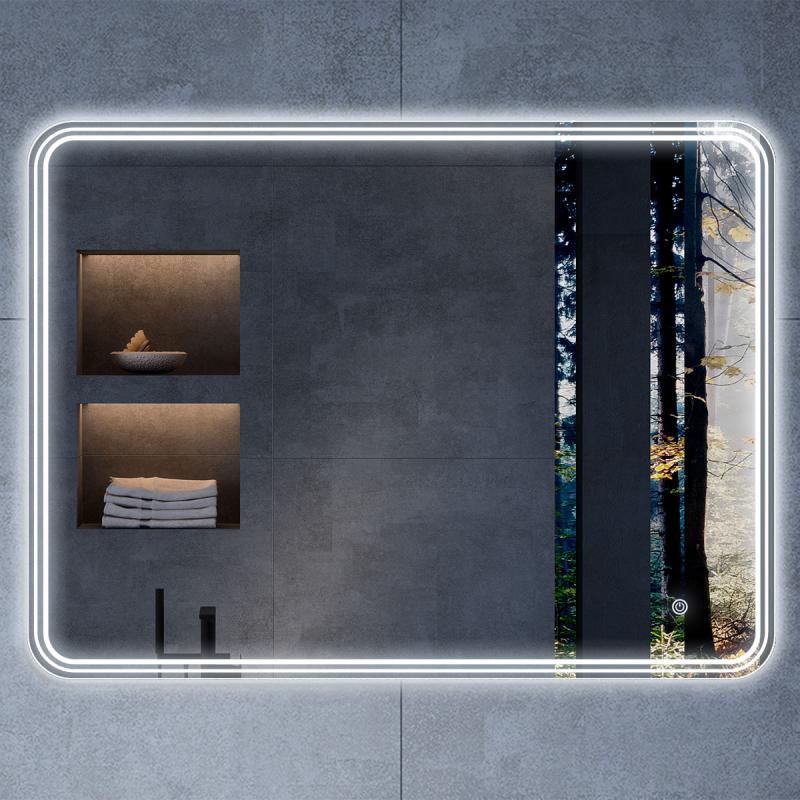 Зеркало LED VLM-3MA800 800х600 c сенсорным выключателем и диммером Vincea