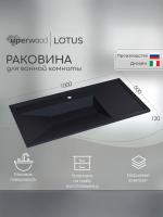 Раковина для ванной кварцевая Uperwood Lotus Quartz 100х50х13 см, черная матовая, космос 29192036 фото в интернет-магазине Русалия