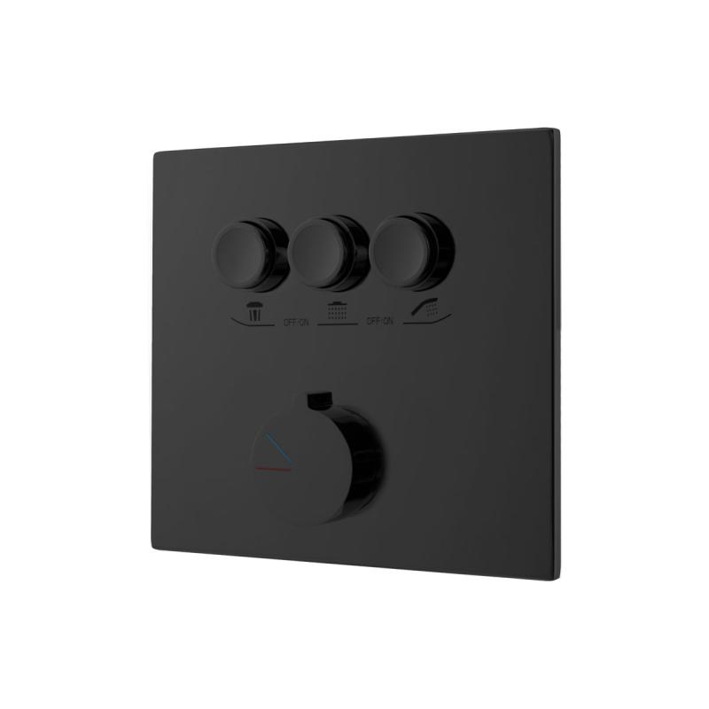 Встраиваемый смеситель для душа VSCV-431MB трехфункциональный, черный Vincea