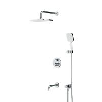 FT85A3RH40 X-Joy, набор: встроеный см-ль с ТМС, излив, прямоуг.верхний душ 300х210мм, ручн.душ, хром AM.PM фото в интернет-магазине Русалия