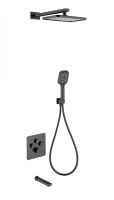 Душевая система с термостатом встраиваемая WONZON & WOGHAND, Черный матовый (WW-B4005-MB) фото в интернет-магазине Русалия