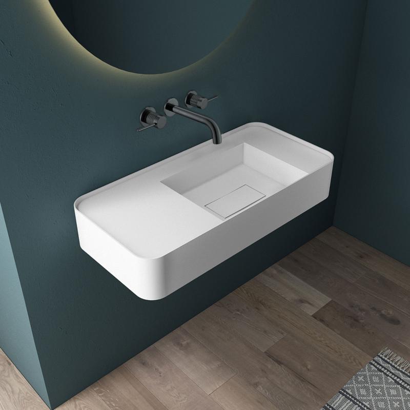 Смеситель для раковины Groove VBFW-4G1GM встраиваемый, вороненая сталь Vincea