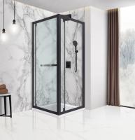 Душевой уголок с поворотной дверью Stile VSS-2ST9090CLB-L, 900*900, черный, стекло прозрачное, левый Vincea фото в интернет-магазине Русалия