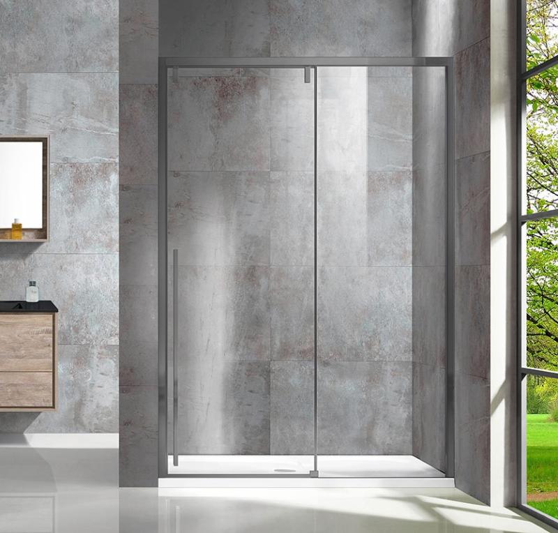 Душевая дверь Lugano VDS-1L120CLGM-1, 1200, вороненая сталь, стекло прозрачное Vincea