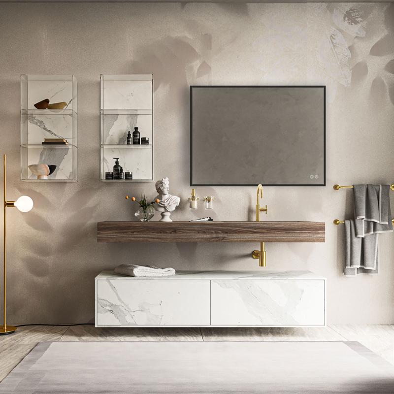 Зеркало LED VLM-3VN800B-2 800х600 c сенсорным выключателем и диммером, антизапотевание Vincea