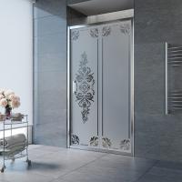 Душевая дверь ZP TUR NOVO h1900 180 08 VENZEL 1, 180 см, стекло с узором, профиль глянцевый хром Vegas-Glass фото в интернет-магазине Русалия