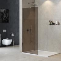 Душевая перегородка универсальная LIBERTA-L-1-TB-90-BR-Cr тонированное (бронза), профиль хром фото в интернет-магазине Русалия