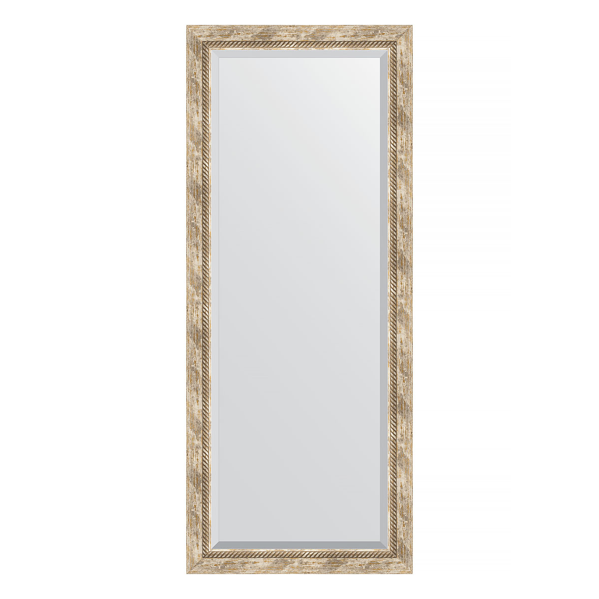 Зеркало настенное с фацетом EVOFORM в багетной раме прованс с плетением, 63х153 см, BY 3563