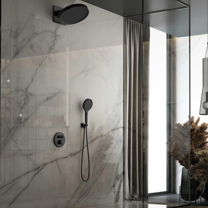 Душевой комплект Inspire VSFW-3I22MT3MB встраиваемый, термостатический, двухрежимный, черный Vincea