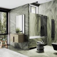 Шторка поворотная с добором 1400*690 6 мм Графит матовый MGV-660-6 Maybah Glass фото в интернет-магазине Русалия