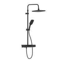 953760300 Gala душевая система с ванно  душевым ТМС смесителемполкой, чёрный фото в интернет-магазине Русалия