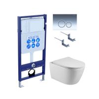 SET AQUATEK БЕТТА KDI18(рама AQUATEK Standard INS-0000012 с клавишей KDI-0000018 и крепежом KKI-0000002+унитаз БЕТТА AQ1253W-00 с тонким сиденьем soft фото в интернет-магазине Русалия