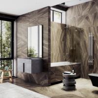 Шторка поворотная с добором 1400*690 6 мм Бронза матовая MGV-658-4 Maybah Glass фото в интернет-магазине Русалия