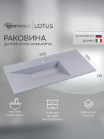 Раковина для ванной кварцевая Uperwood Lotus Quartz 100х50х13 см, белая матовая, жасмин 29192034 фото в интернет-магазине Русалия